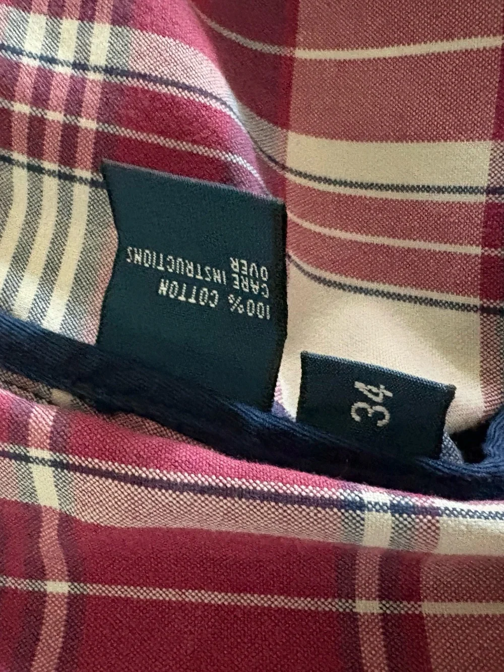 Polo‎ Ralph Lauren Plaid Madras Chino Shorts Men's 36 Red Navy Blue Classic Fit